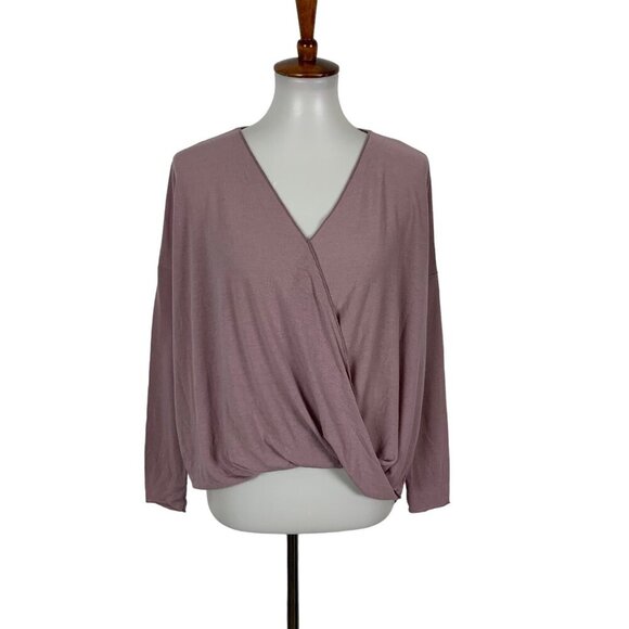 Altar’d State Small Pink Long Sleeve V Neck Stretchy Feminine Top - Picture 1 of 5